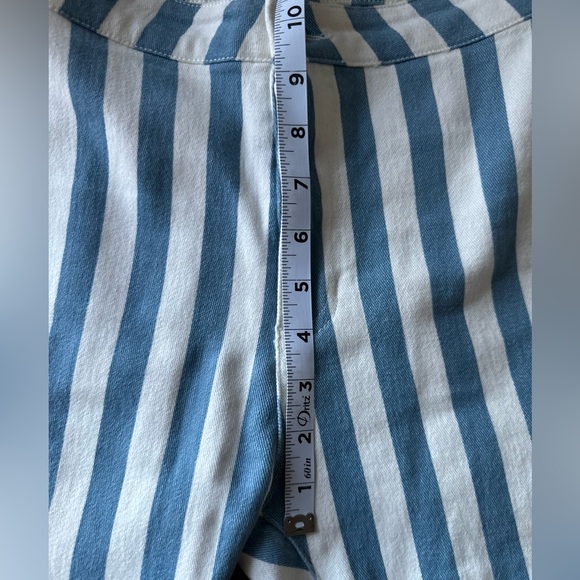 White & Light Blue Pin Stripe Super Flare Bell Bottom Flares - Picture 7 of 7